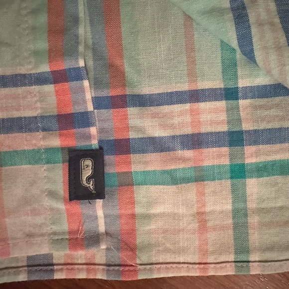 Vineyard Vines Mint Green Plaid Casual Button Down Shirt - Picture 3 of 6
